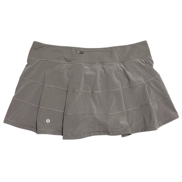 Lululemon Women Dark Chrome Gray Pace Rival Skirt 4-way Stretch 13” Skort 12 Reg - Picture 3 of 10